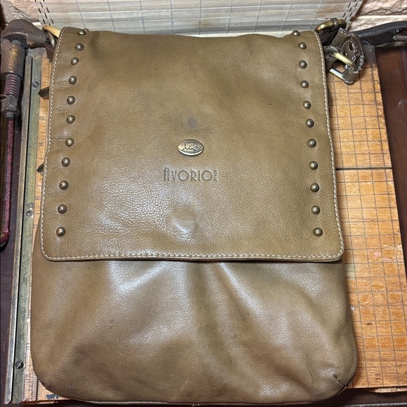 Avorio Italy Leather Crossbody Bag Tan Festival Messenger w Bosca Italian Wallet - Picture 4 of 17